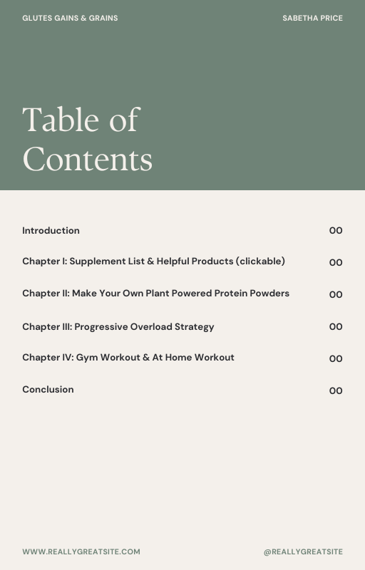 Glutes Gains & Grains| The Ultimate Guide to Building Your Booty In and Out of the Gym with Fitness & Flavor